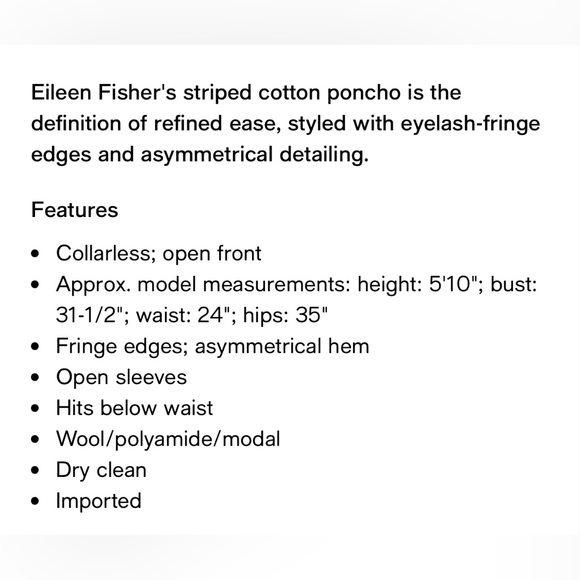 Eileen Fisher Black and Light Gray Wool Office Winter Poncho Wrap Kimono Shawl - Picture 4 of 15